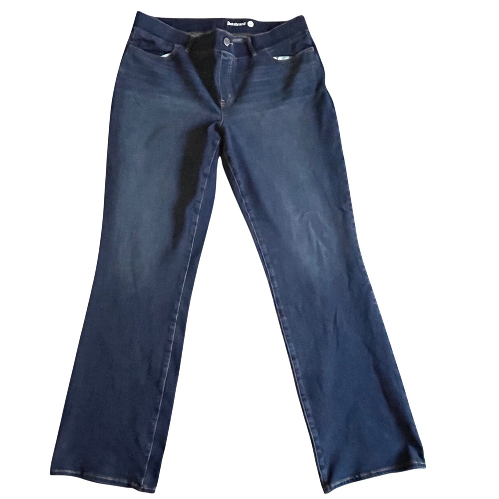 Betabrand Yoga Denim Pants Women 1X Long Blue Bootcut Stretch Workwear Career